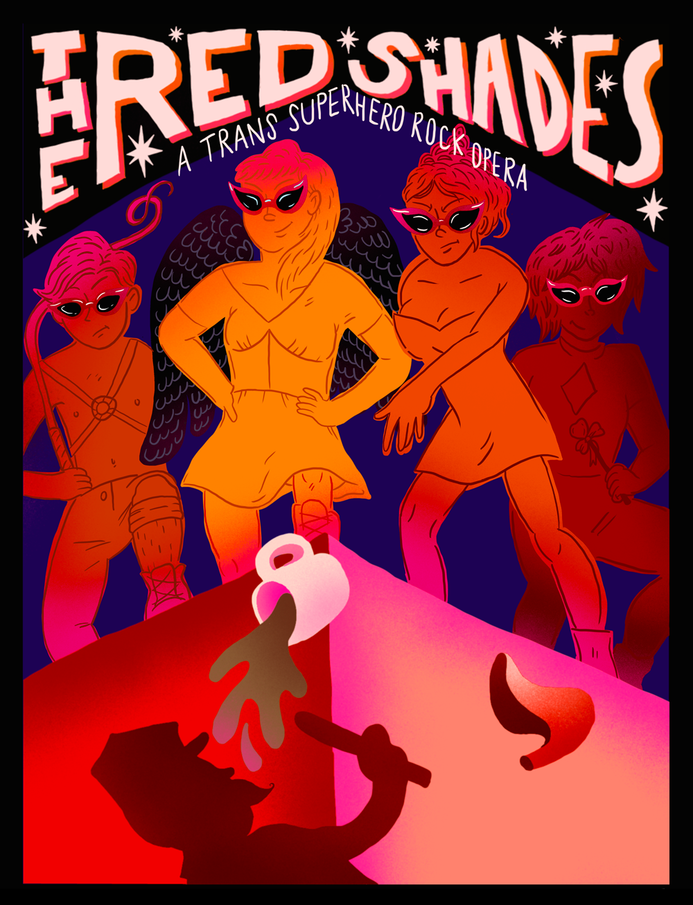 red shades poster resize post